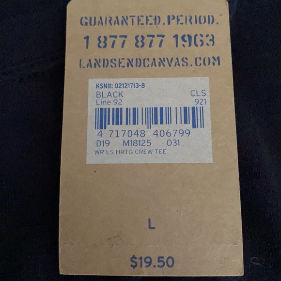 Land’s End Canvas Black Long Sleeve Tee L - Picture 3 of 9